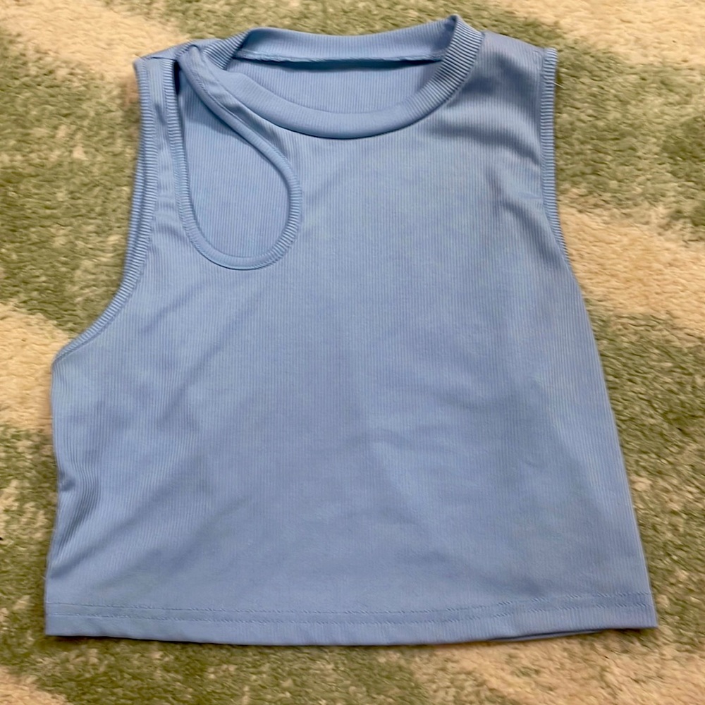 Light Blue Crop Top Cutout